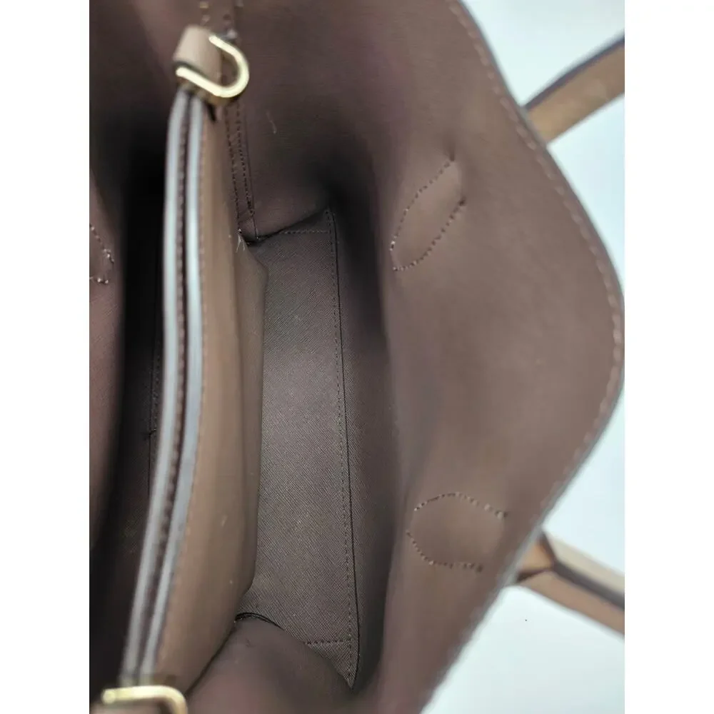 Kate Spade Eva Small Satchel Pebbled Leather Crossbody Bag Blush Taupe EUC